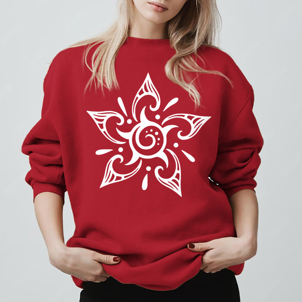 Olivenorma Tribal Mystical Spiritual Growth Floral Fleece Pullover Sweatshirt - image 1