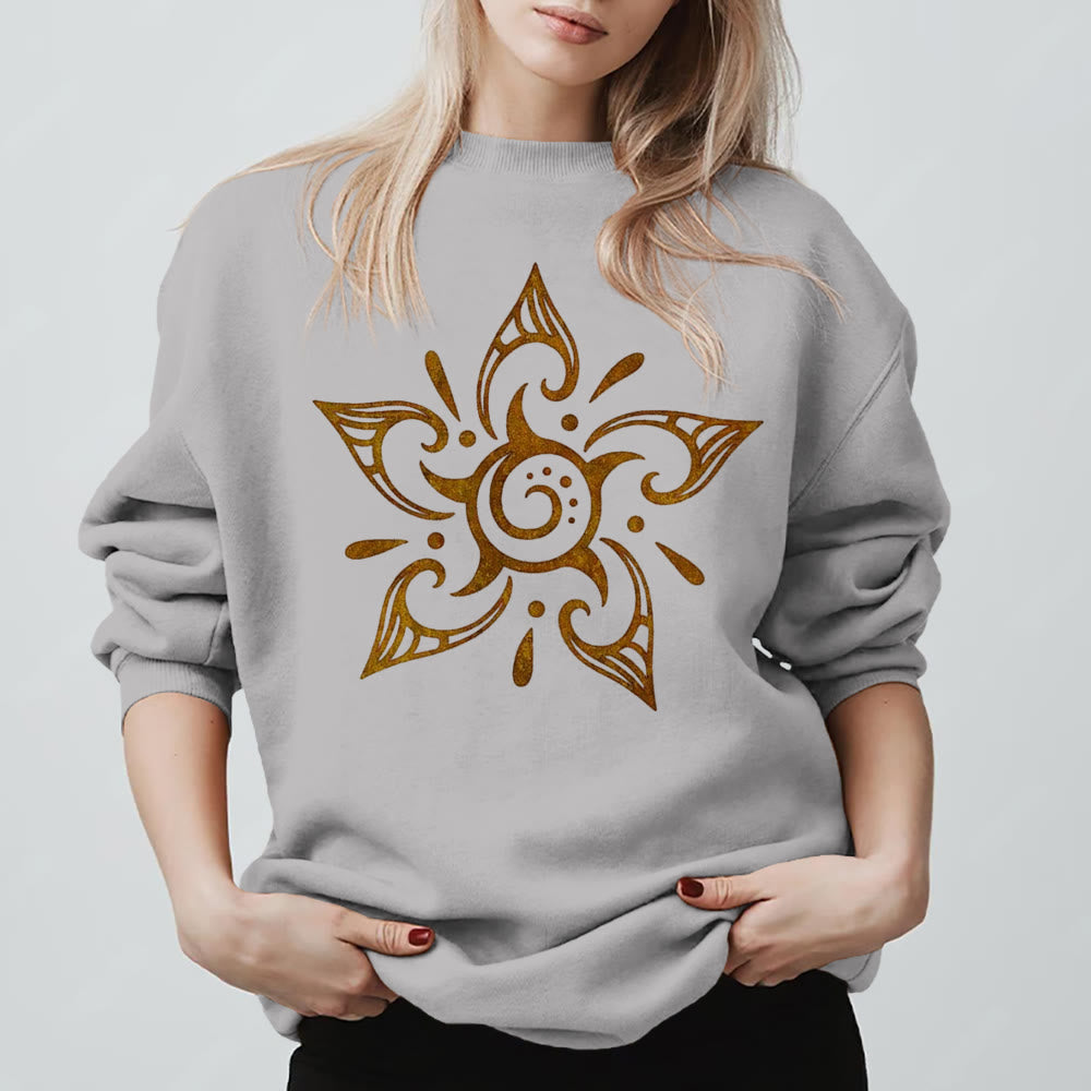 Olivenorma Tribal Mystical Spiritual Growth Floral Fleece Pullover Sweatshirt - image 8