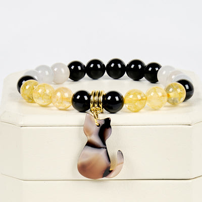 Olivenorma Luck & Fortune Tri-Color Calico Cat Gemstone Bracelet - image 2