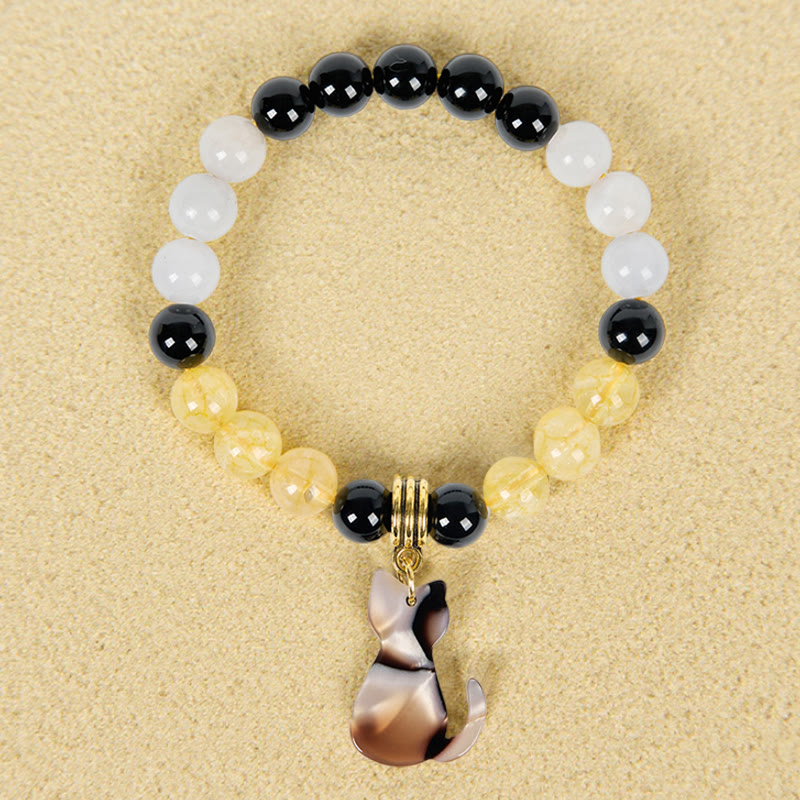 Olivenorma Luck & Fortune Tri-Color Calico Cat Gemstone Bracelet - image 3