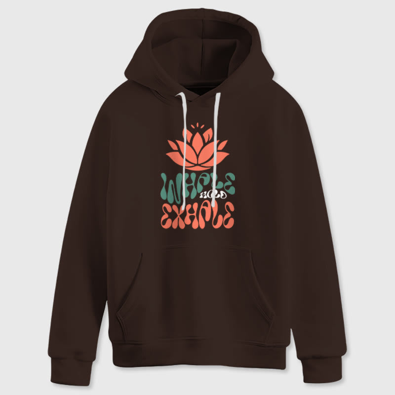 Olivenorma INHALE & EXHALE Lotus Yoga Meditation Fleece Sweater Unisex Long Sleeve Hoodies - image 9