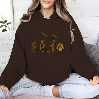 Olivenorma Black Woman Yoga Pose Sweaters Unisex Fitness Workout Meditation Fleece Hoodies - Brown - 2XL - image 10