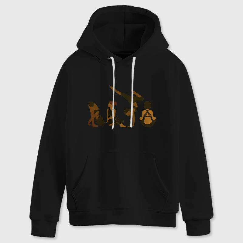Olivenorma Black Woman Yoga Pose Sweaters Unisex Fitness Workout Meditation Fleece Hoodies - image 5