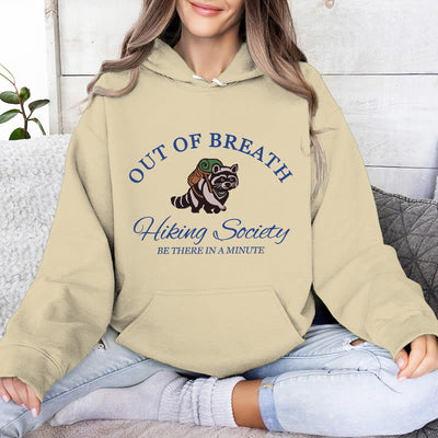 Olivenorma OUT OF BREATH Raccoon Healing Sweaters Unisex Fleece Tops Loose Fits Hoodies - LightYellow - 2XL - image 10