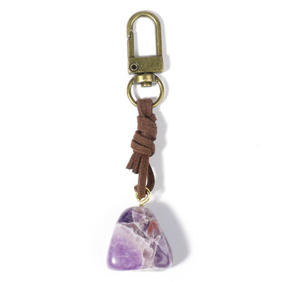 Olivenorma Natural Raw Crystal Gemstone Pendant Variety Keychain - Amethyst - image 7