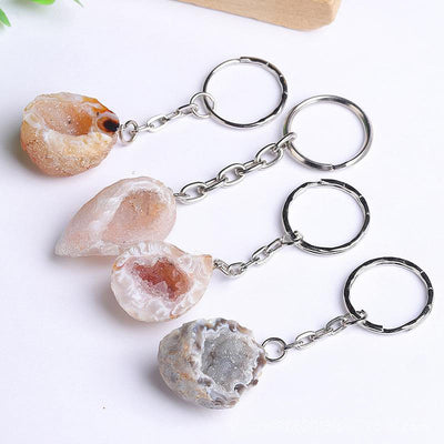 Olivenorma Natural - Shaped Agate Geode Keychain - image 1