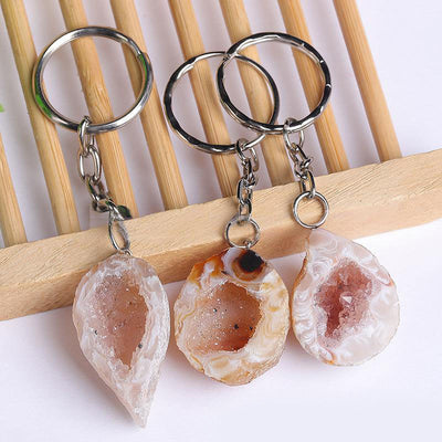 Olivenorma Natural - Shaped Agate Geode Keychain - image 2