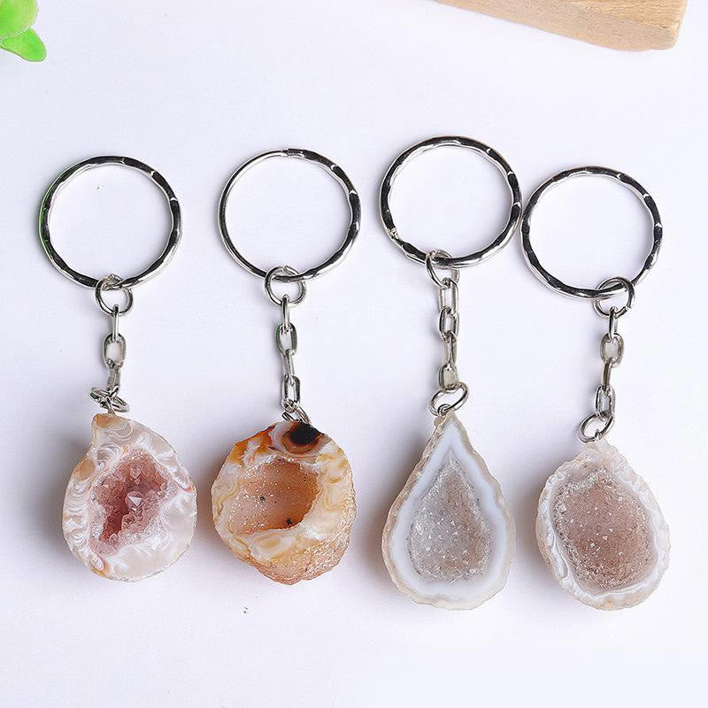 Olivenorma Natural - Shaped Agate Geode Keychain - image 3