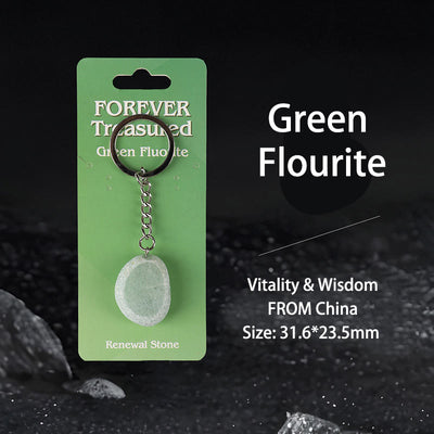 Olivenorma Natural Gemstone Keychains - Renewal & Love & Peace Themed - Green Fluorite - image 2
