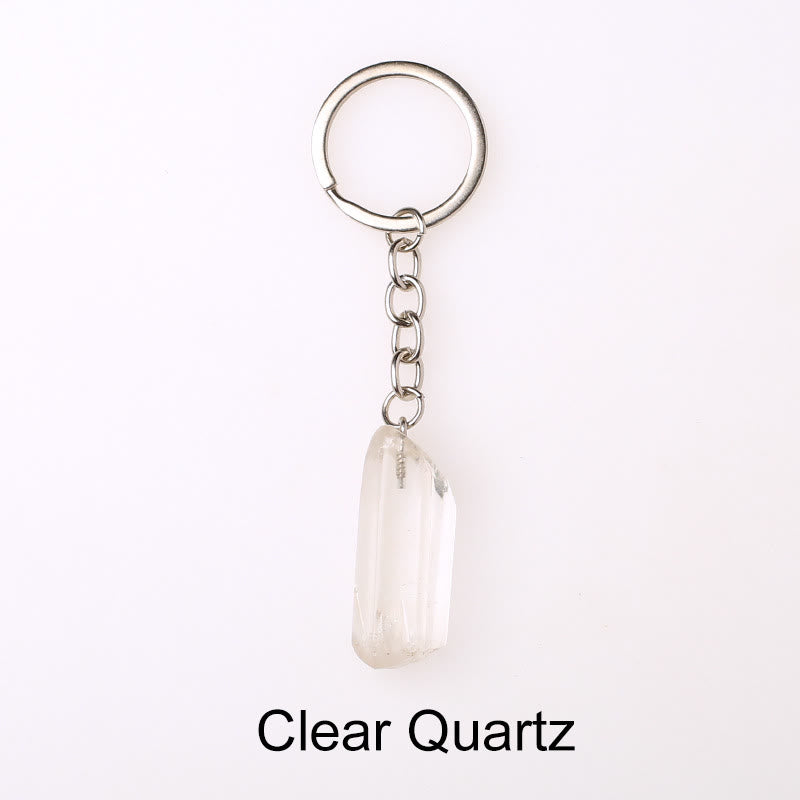 Olivenorma Unique Raw Crystal Raw Gemstone Keychain - Clear Quartz-2 - image 2