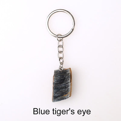 Olivenorma Unique Raw Crystal Raw Gemstone Keychain - Blue Tiger's-Eye - image 23
