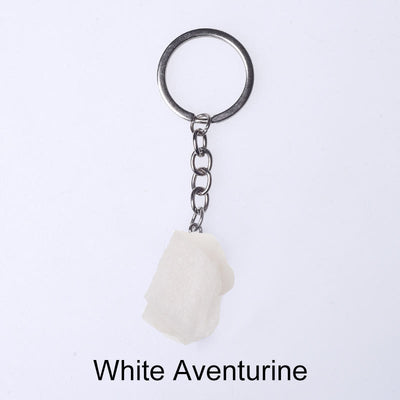 Olivenorma Unique Raw Crystal Raw Gemstone Keychain - White Aventurine - image 72
