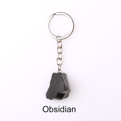 Olivenorma Unique Raw Crystal Raw Gemstone Keychain - Obsidian - image 34