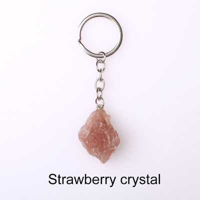 Olivenorma Unique Raw Crystal Raw Gemstone Keychain - Strawberry Crystal - image 67