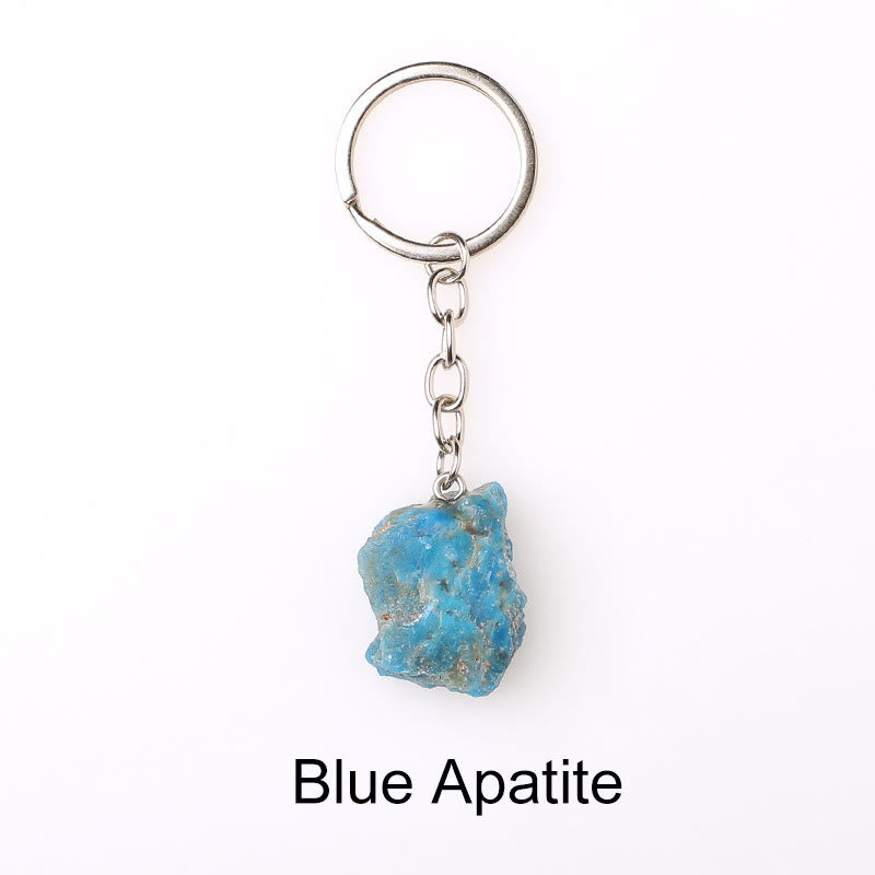 Olivenorma Unique Raw Crystal Raw Gemstone Keychain - Blue Apatite - image 43