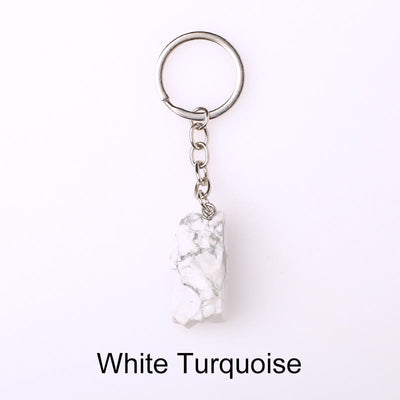Olivenorma Unique Raw Crystal Raw Gemstone Keychain - White Turquoise - image 51