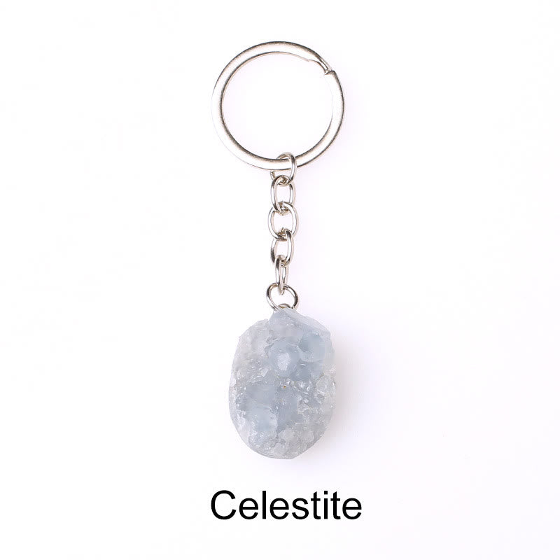 Olivenorma Unique Raw Crystal Raw Gemstone Keychain - Celestite - image 10