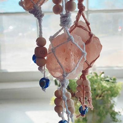 Olivenorma Colorful Macrame Rope Natural Crystal Pendant Keychain - image 5