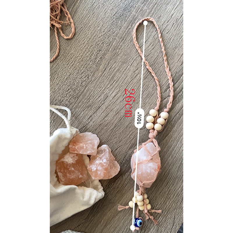 Olivenorma Colorful Macrame Rope Natural Crystal Pendant Keychain - image 2