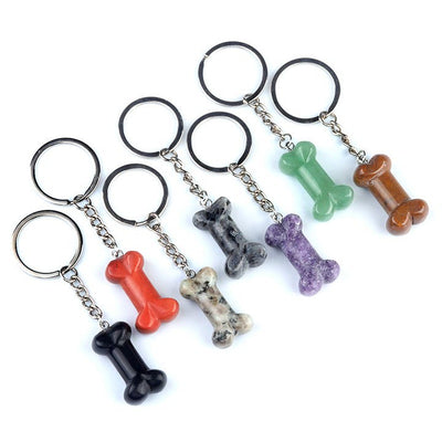 Olivenorma Vibrant Color Natural Crystal Bone Shaped Keychain - image 44
