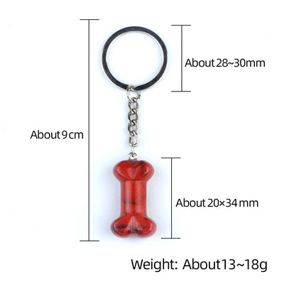 Olivenorma Vibrant Color Natural Crystal Bone Shaped Keychain - image 16