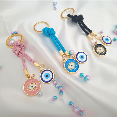 Olivenorma Colorful Knot Rope Evil Eye Keychain - Mixed - image 0