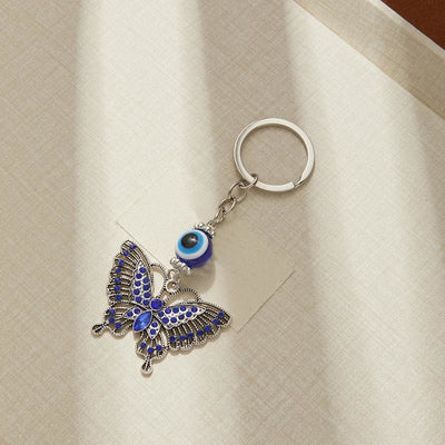 Olivenorma Creative Keychain with Blue Evil Eye & Animal/Plant Details - Butterfly-1 - image 2