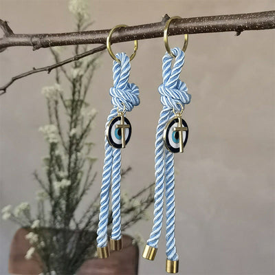 Olivenorma Multi - Color Twisted Rope Evil Eye Keychain with Evil Eyes - Blue - image 8