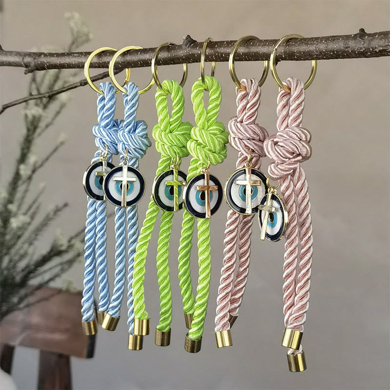 Olivenorma Multi - Color Twisted Rope Evil Eye Keychain with Evil Eyes - image 14