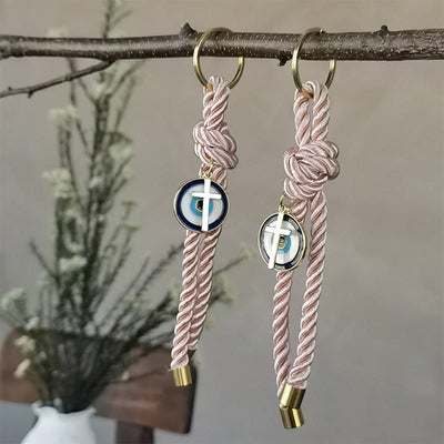 Olivenorma Multi - Color Twisted Rope Evil Eye Keychain with Evil Eyes - Pink - image 5