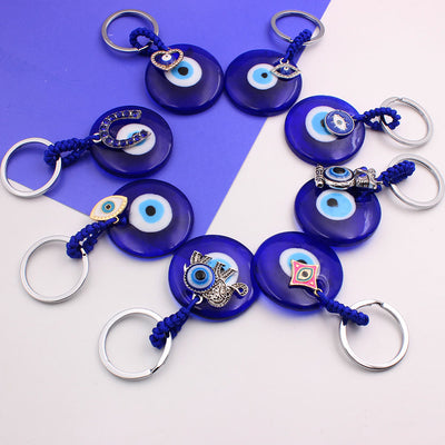 Olivenorma Blue Evil Eye Keychain with Diverse Decorative Charms - Blue Eyes - image 0