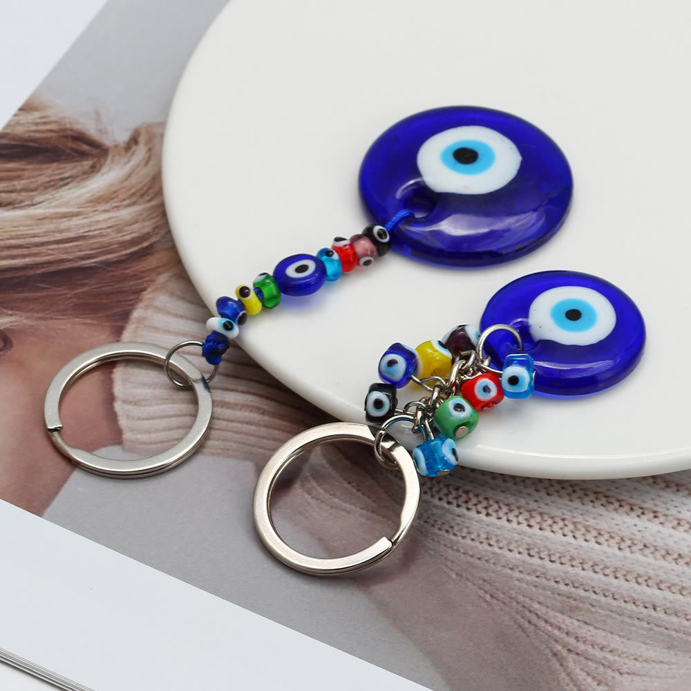 Olivenorma Vibrant Blue Heart Evil Eye Keychain with Multiple Charms - image 13