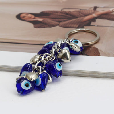 Olivenorma Vibrant Blue Heart Evil Eye Keychain with Multiple Charms - image 10
