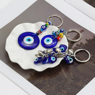 Olivenorma Vibrant Blue Heart Evil Eye Keychain with Multiple Charms - image 15