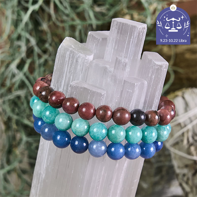 Olivenorma Libra - Sep 23 - Oct 22 - Zodiac Astrology Crystal Bracelet Set - Libra Bracelet Set - 10mm - image 0