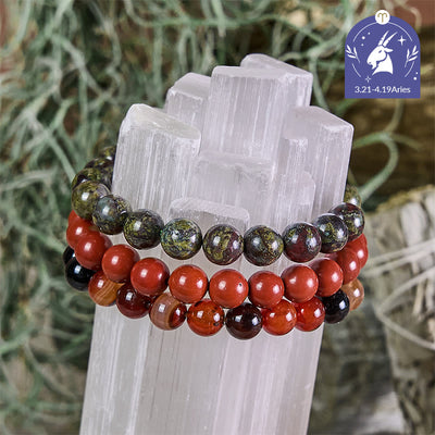 Olivenorma Aries -Mar 21 - Apr 19 - Zodiac Astrology Crystal Bracelet Set - Aries Bracelet Set - 10mm - image 0