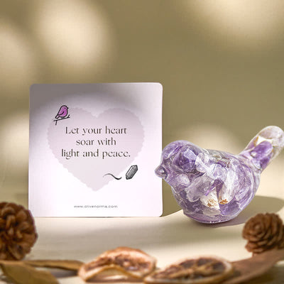 Olivenorma Natural Gemstone Bird Sculpture Decoration - image 0