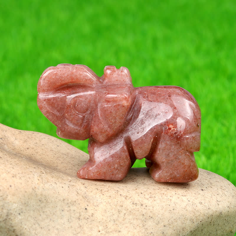 Olivenorma Natural Crystal Elephant Carving Ornament Gemstone Decoration - Purple Aventurine - image 39