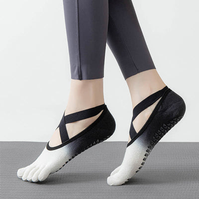 Olivenorma Five Toe Gradient Non-Slip Grips Straps Yoga Socks - image 2