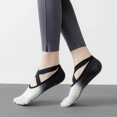 Olivenorma Five Toe Gradient Non-Slip Grips Straps Yoga Socks - image 5
