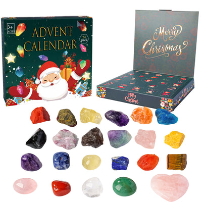 Olivenorma Green Resin Mystery Box 2025 Crystal Advent Calendar - Raw Stone + Tumbled Stone + Heart Crystal - image 4