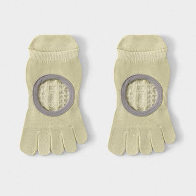 Olivenorma Five Toe Non-Slip Open-Top Yoga Socks - Light Green - 6Pairs - image 3