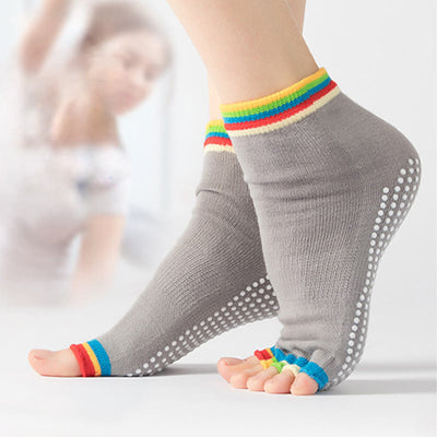 Olivenorma Colorful Anklet Toeless Pilates Socks for Women Non-Slip Yoga Socks - image 14