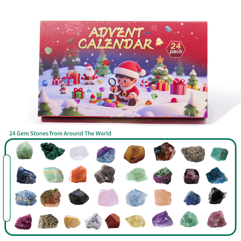Olivenorma  24 Days of Natural Raw Gemstone Surprises 2025 Crystal Advent Calendar - 24 Pieces Raw Stone - image 0
