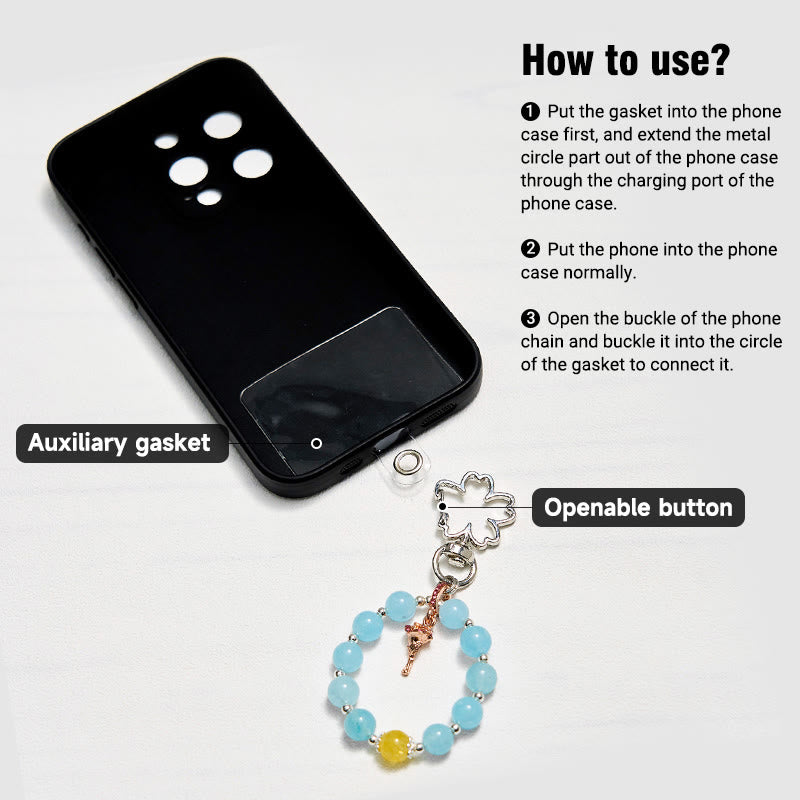 Olivenorma Aquamarine & Citrine Keychain Crystal Phone Strap - image 4