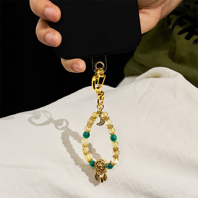 Olivenorma Candy Agate & Gold Rutilated Quartz Keychain Crystal Phone Strap - image 3
