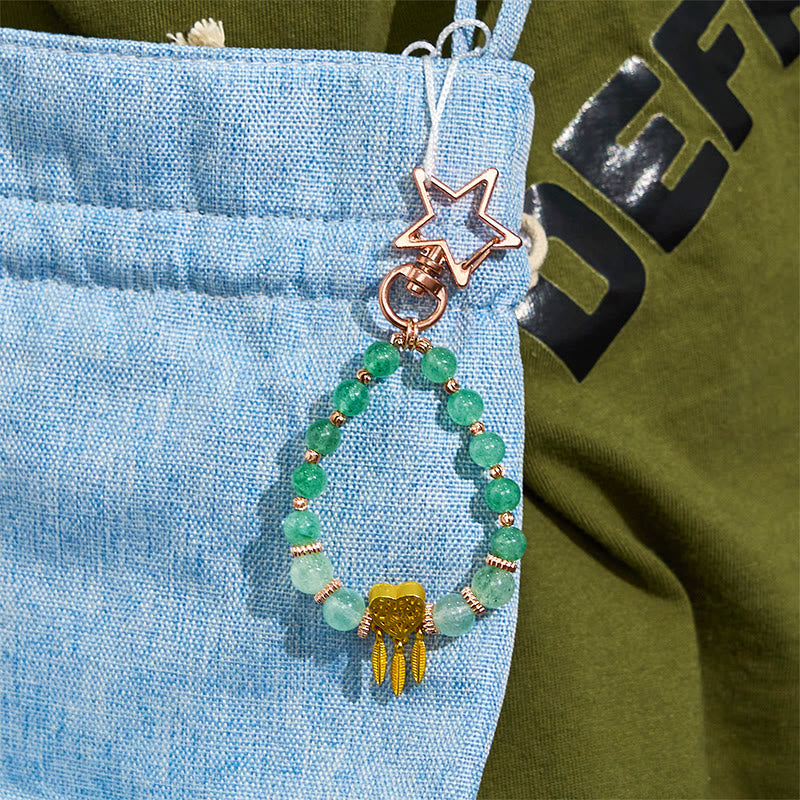 Olivenorma Green Rutilated Quartz Keychain Crystal Phone Strap - image 5