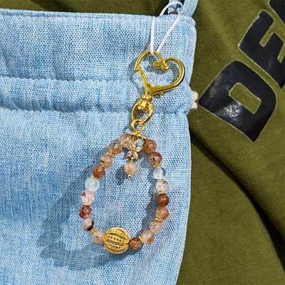 Olivenorma Gold Rutilated Quartz Keychain Crystal Phone Strap - image 5