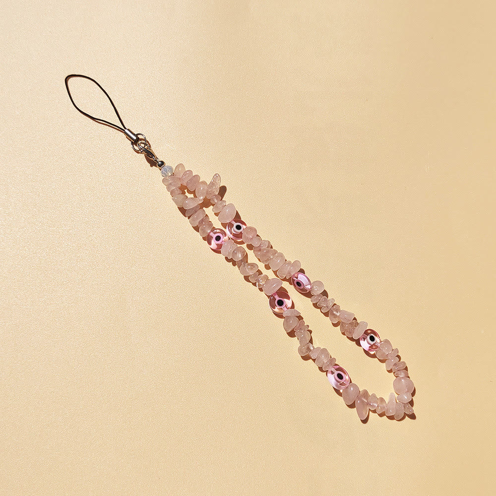 Olivenorma Fashion  Keychain Crystal Phone Strap - Rose Quartz - image 4