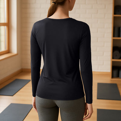 Olivenorma Yoga Meditation Moves Long Sleeve V-Neck T-Shirt - image 2